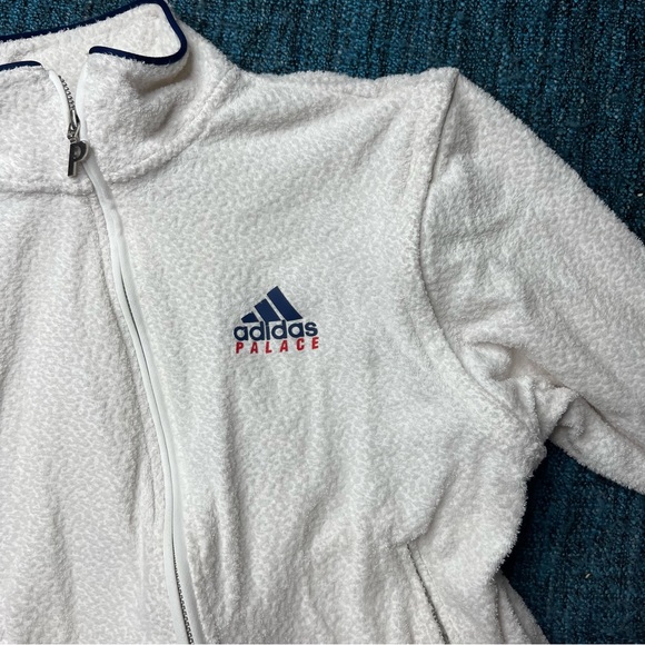Adidas x Palace On Court Towel Track Jacket in White Blue - Picture 3 of 14
